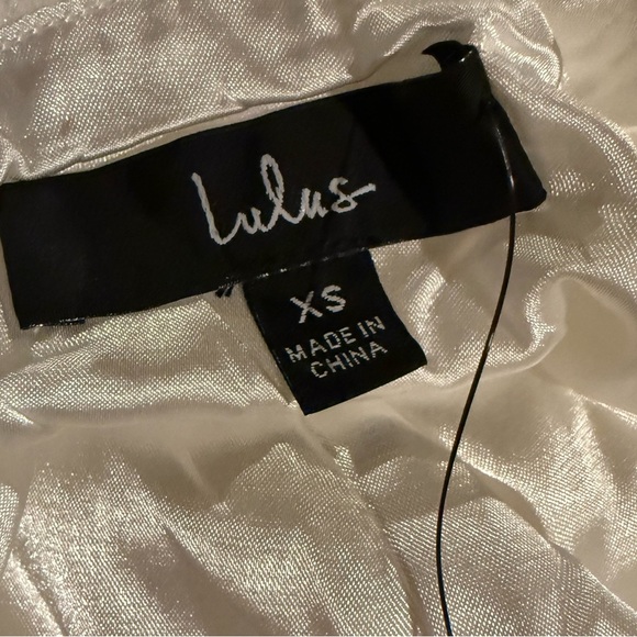 Lulus XS Adorable Event White Mesh One-Shoulder Swiss Dot Mini Dress - Picture 7 of 8